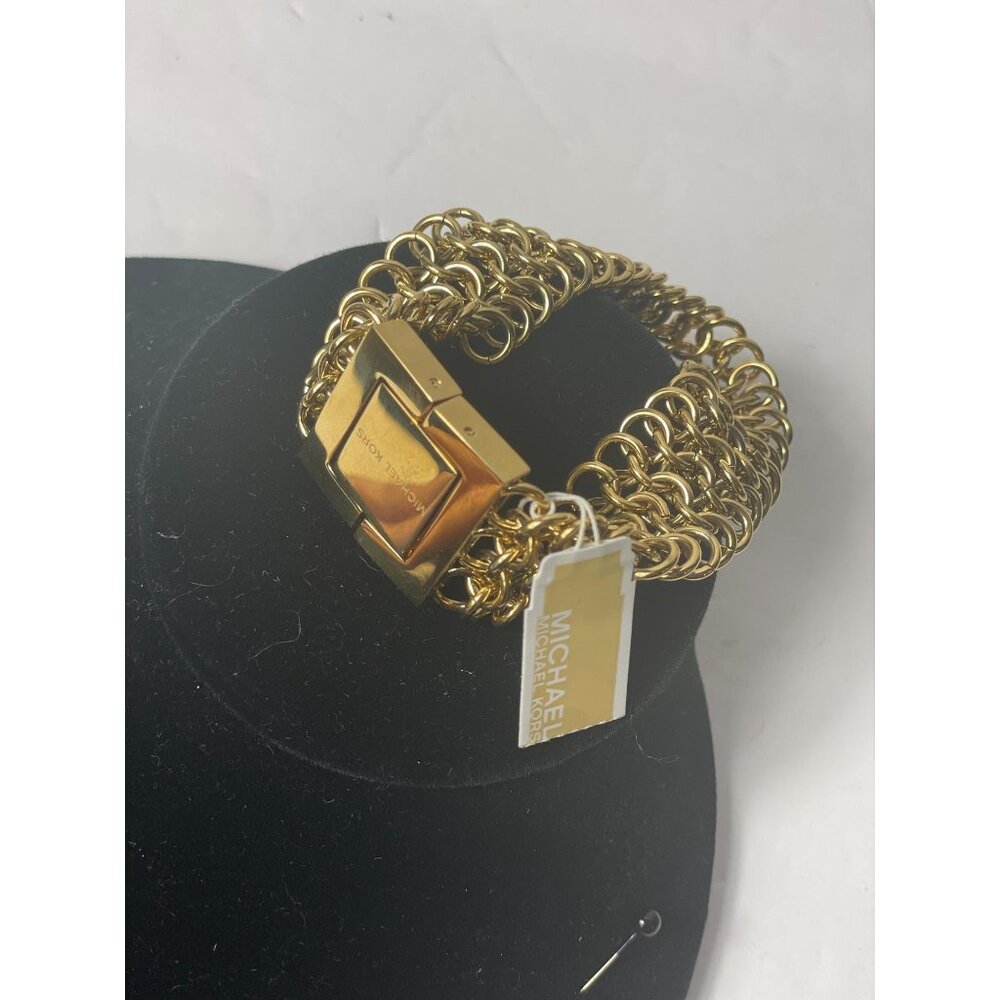 Michael Kors Gold-Tone Chain-Link Bracelet With Signature Logo Clasp - Picture 9 of 11